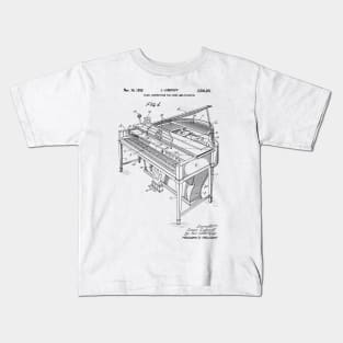 Piano Player Gifts - 1950 Grand Piano Patent Print Kids T-Shirt